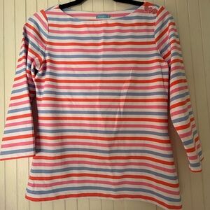 J. McLaughlin Red and Purple Striped Top